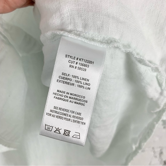 Evereve Kut from the Kloth Zuma Drop Shoulder Button Down Blue White XL - Picture 5 of 15